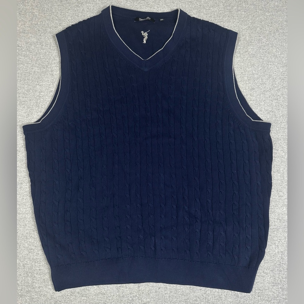 Cypress Links Sweater Vest Mens 2XL Cable Knit Pullover Golf Classic Preppy Club